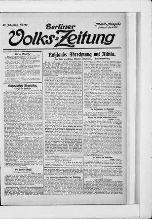 Berliner Volkszeitung vom 11.04.1913