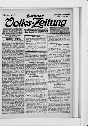Berliner Volkszeitung vom 13.04.1913