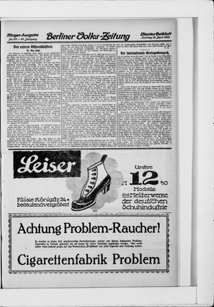 Berliner Volkszeitung on Apr 13, 1913