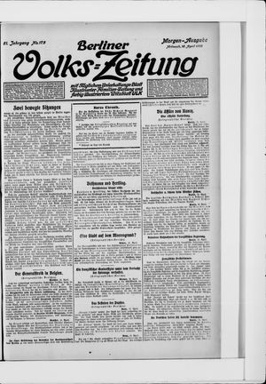 Berliner Volkszeitung on Apr 16, 1913