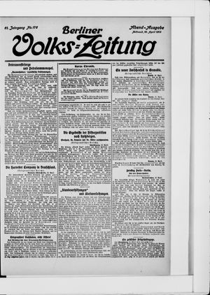 Berliner Volkszeitung vom 16.04.1913