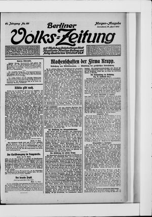 Berliner Volkszeitung on Apr 19, 1913