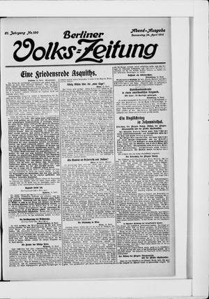 Berliner Volkszeitung vom 24.04.1913