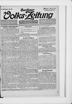 Berliner Volkszeitung on Apr 26, 1913