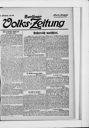 Berliner Volkszeitung vom 29.04.1913
