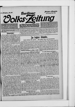 Berliner Volkszeitung vom 01.05.1913