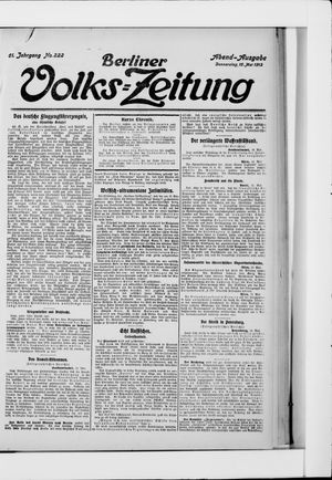 Berliner Volkszeitung vom 15.05.1913