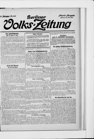 Berliner Volkszeitung vom 21.05.1913