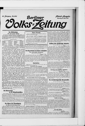 Berliner Volkszeitung vom 27.05.1913