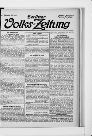 Berliner Volkszeitung vom 29.05.1913