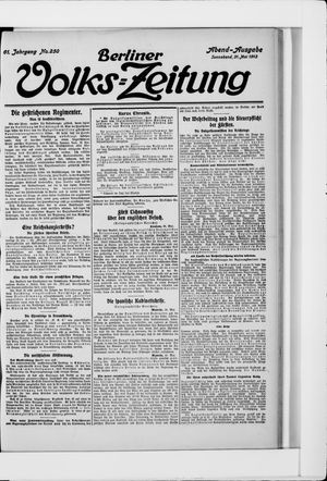 Berliner Volkszeitung vom 31.05.1913