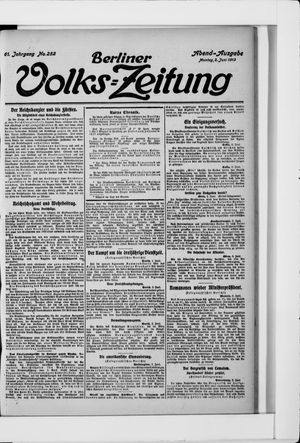 Berliner Volkszeitung vom 02.06.1913