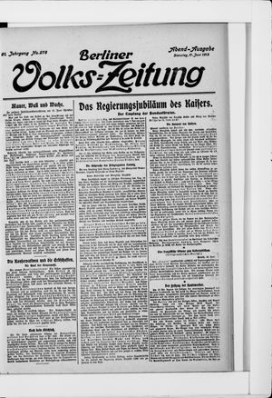 Berliner Volkszeitung vom 17.06.1913
