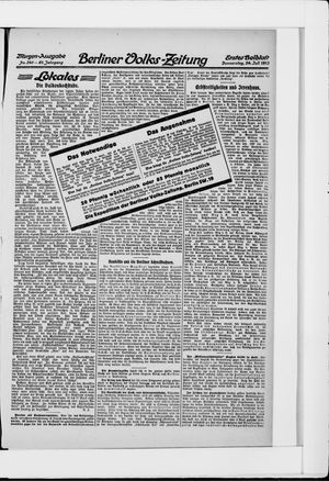 Berliner Volkszeitung vom 24.07.1913