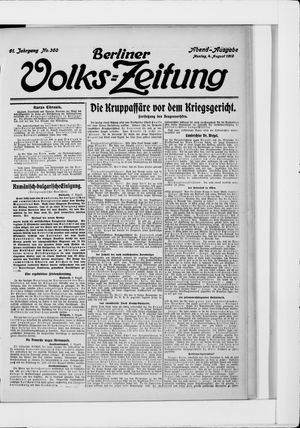 Berliner Volkszeitung vom 04.08.1913