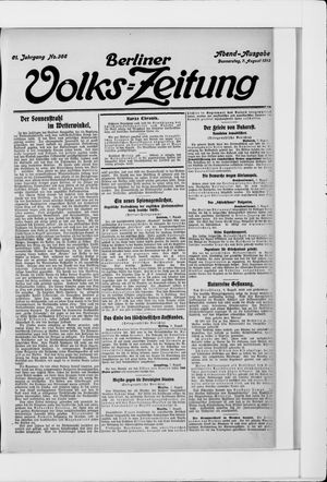 Berliner Volkszeitung vom 07.08.1913