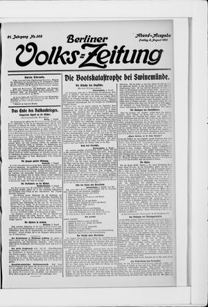 Berliner Volkszeitung vom 08.08.1913