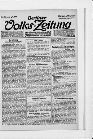 Berliner Volkszeitung vom 09.08.1913