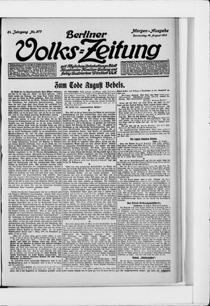 Berliner Volkszeitung on Aug 14, 1913