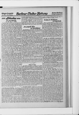 Berliner Volkszeitung vom 15.08.1913