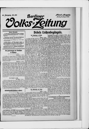Berliner Volkszeitung vom 18.08.1913