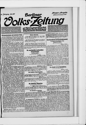 Berliner Volkszeitung vom 20.08.1913