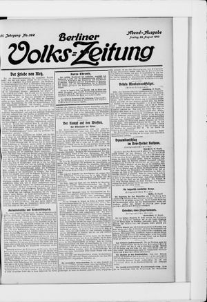Berliner Volkszeitung vom 22.08.1913
