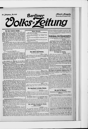 Berliner Volkszeitung vom 28.08.1913