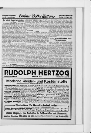 Berliner Volkszeitung vom 31.08.1913