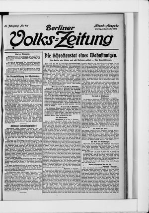 Berliner Volkszeitung vom 05.09.1913