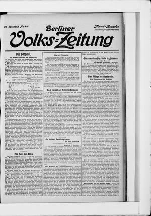 Berliner Volkszeitung vom 06.09.1913