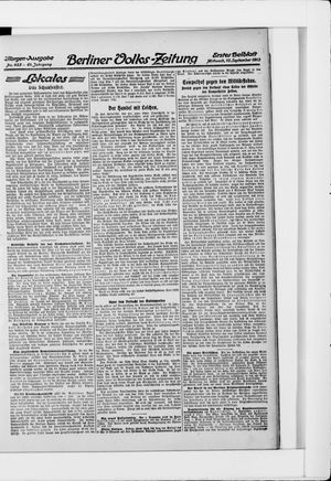 Berliner Volkszeitung vom 10.09.1913