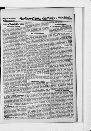 Berliner Volkszeitung vom 11.09.1913