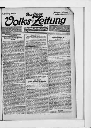 Berliner Volkszeitung vom 14.09.1913