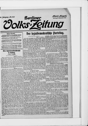 Berliner Volkszeitung vom 15.09.1913