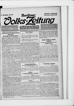 Berliner Volkszeitung vom 18.09.1913