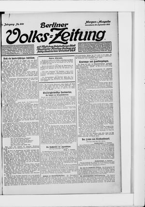 Berliner Volkszeitung vom 20.09.1913