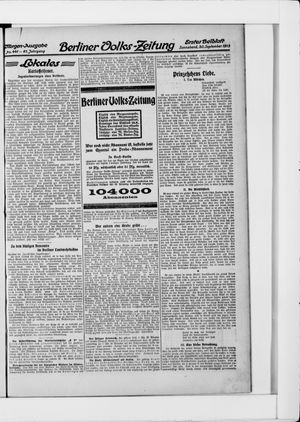 Berliner Volkszeitung vom 20.09.1913