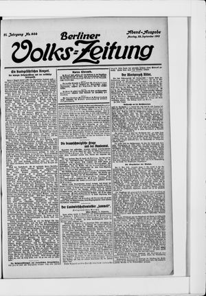 Berliner Volkszeitung vom 22.09.1913