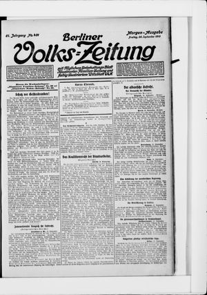 Berliner Volkszeitung on Sep 26, 1913