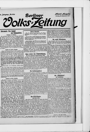 Berliner Volkszeitung vom 26.09.1913
