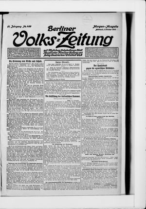 Berliner Volkszeitung vom 01.10.1913