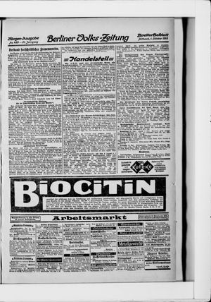 Berliner Volkszeitung vom 01.10.1913