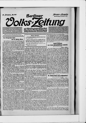 Berliner Volkszeitung on Oct 2, 1913