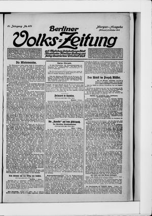 Berliner Volkszeitung vom 08.10.1913