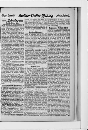 Berliner Volkszeitung vom 09.10.1913
