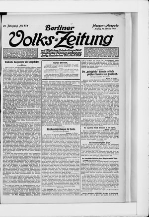 Berliner Volkszeitung vom 10.10.1913