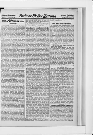 Berliner Volkszeitung vom 10.10.1913