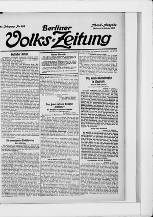 Berliner Volkszeitung vom 15.10.1913
