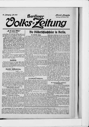 Berliner Volkszeitung vom 20.10.1913